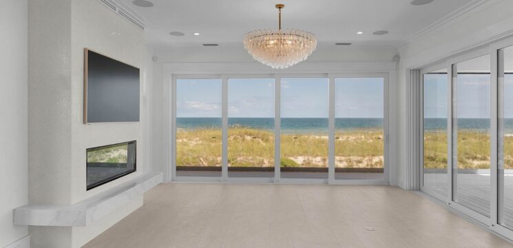 Living Room Inside Oceanfront Custom Home at North Fletcher Avenue in Fernandina Beach, FL by Riverside Homes Custom